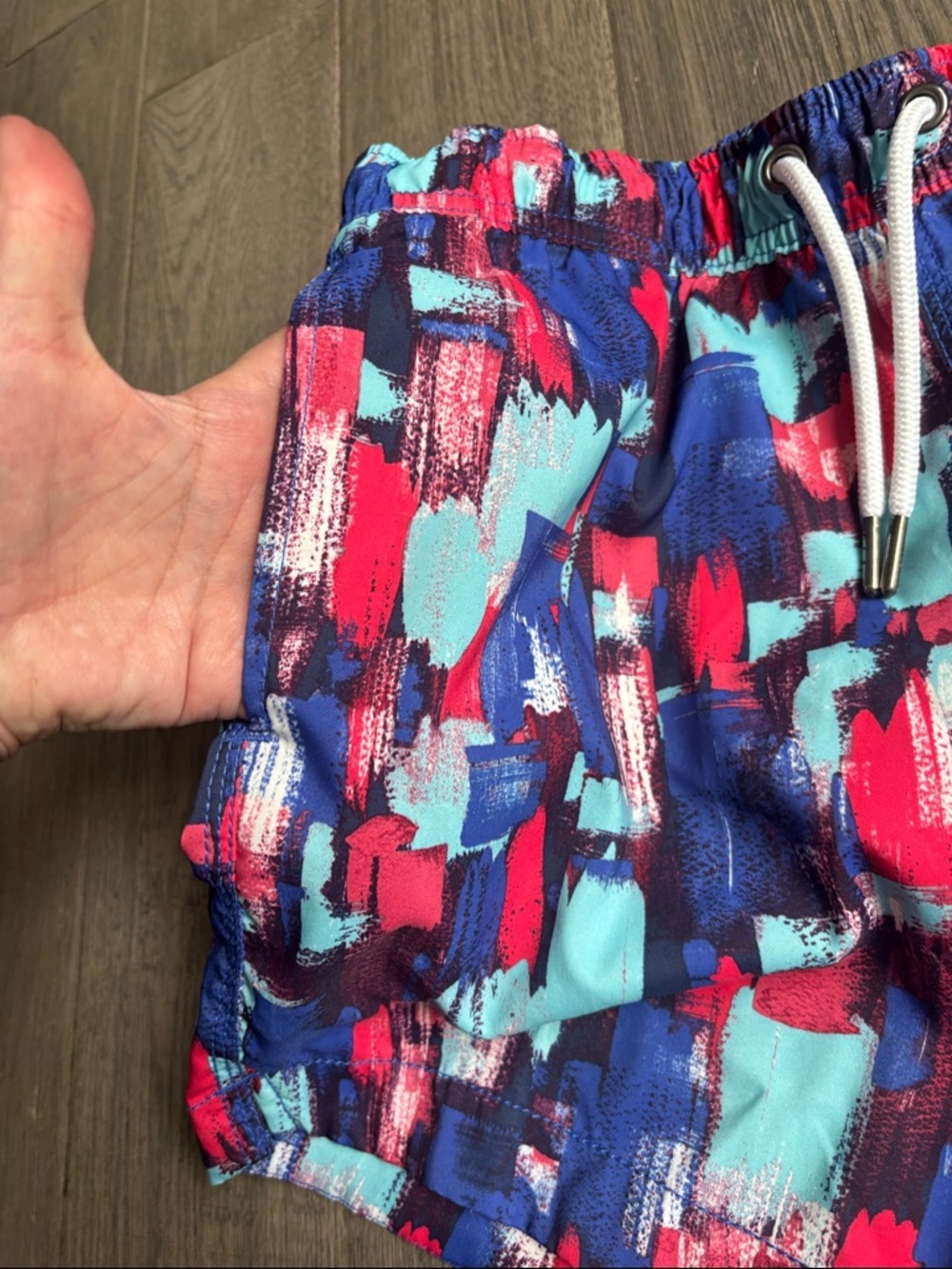 Abercrombie & Fitch | Beach Board Shorts Swim Trunks in Blue, Red, Teal XS - Picture 7 of 11